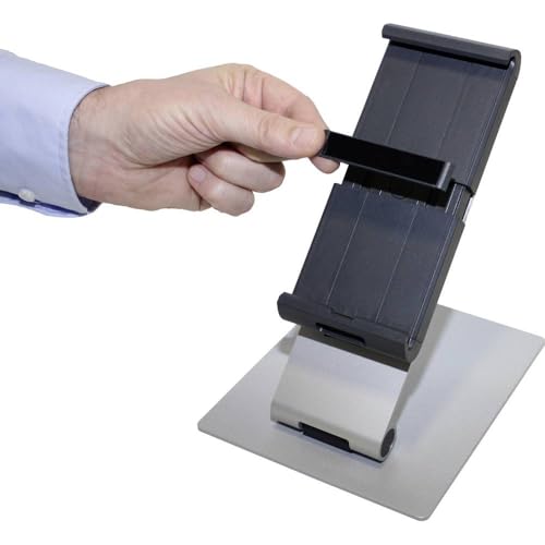 Durable Aluminium Foldable Tablet Stand - Universal Mount for 7-13" iPad, Samsung, Surface & More - Anti Theft Lockable & Rotatable 360° - Kitchen & Desk Holder