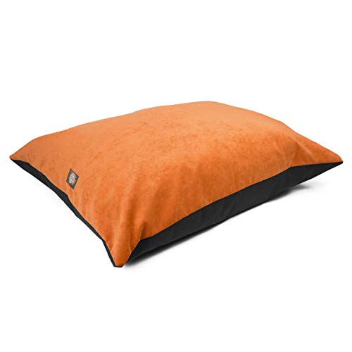 Image of Majestic Pet Rectangle Medium Dog Bed Washable - Non Slip Comfy Pet Bed - Dog Crate Bed Super Value Pillow Dog Bed - Dog Kennel Bed for Sleeping - Dog Bed Medium Breed 35 x 28 Inch - Villa Orange