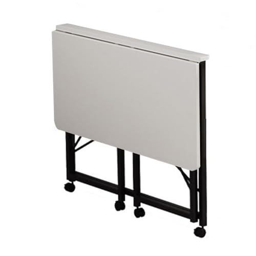 Escritorio de computadora, escritorios para Juegos, Escritorio para Oficina en casa, Plegable móvil con 4 Ruedas, portátil con Ruedas pequeñas, Mesa Plegable para Espacios pequeños, Mesa para dormito