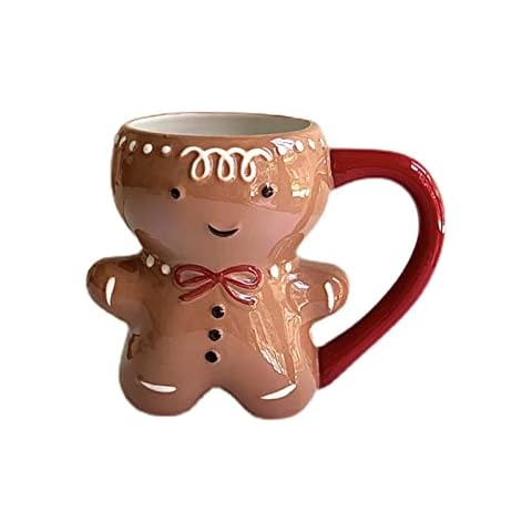 WINDEHAO Gingerbread Man Coffee Mug,Christmas Ceramic Tea Mug Milk Coffee Water Cup Couples Xmas Gifts Cover