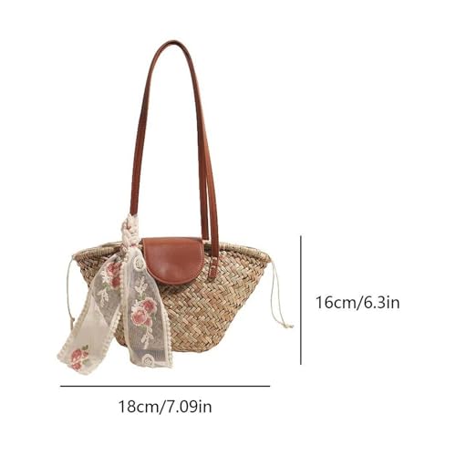 Women Straw Woven Handbag Summer Beach Casual Large Capacity Tote Fashion Ladies Shoulder Bag For Vacation2