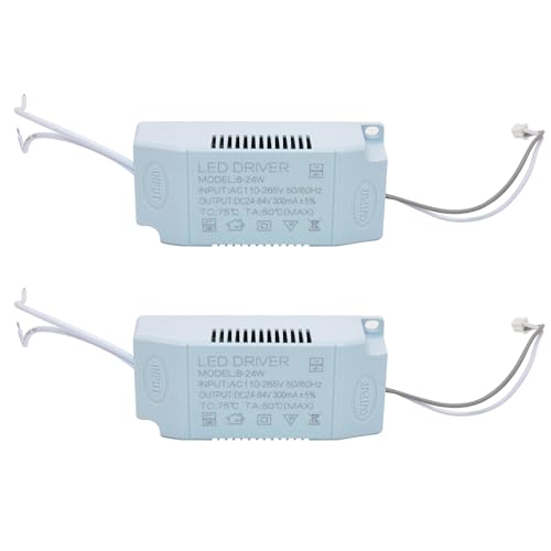 8-24W LED Driver Large Board with Terminal Plugs, Constant Current 300mA AC 85-265V Output 15-26V External Power Supply Rectifier Transformer for LED Ceiling Light