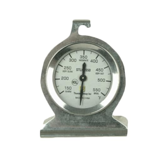A-to-Z Supply SLTHD550 Oven Thermometer, dial Display, 150° to 550° F Temperature Range, +/- 1° Accuracy, Hangs or Stands, Stainless Steel, NSF