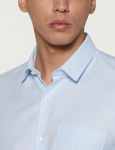 Image of Peter England Men's Classic Textured Slim Fit Full Sleeve Shirt | Wonder Fabric | Cotton Rich | Premium Dobby