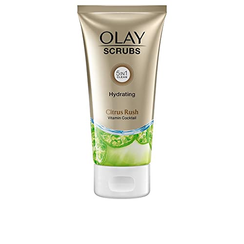 Olay Hidratante Scrub Energía Cítrica, Exfoliante Suave Para una Piel Radiante Con Extracto De Cítrico Y Vitaminas B3, B5 y E, 150 ml