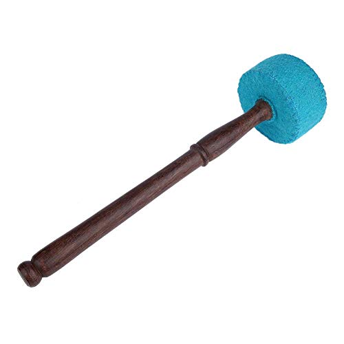 Zerodis Drum Mallet, Hard Wood Mallet Stick Handmade Felted Striker Bell Mallets Sticks For Tibetan Buddhism Singing Bowl 11.0X2.7In(Blue) #TOP6
