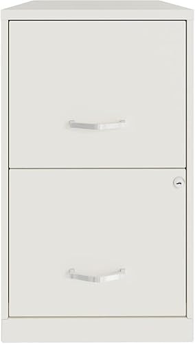 Space Solutions Archivador de metal con 2 cajones de 18 pulgadas, color blanco perla
