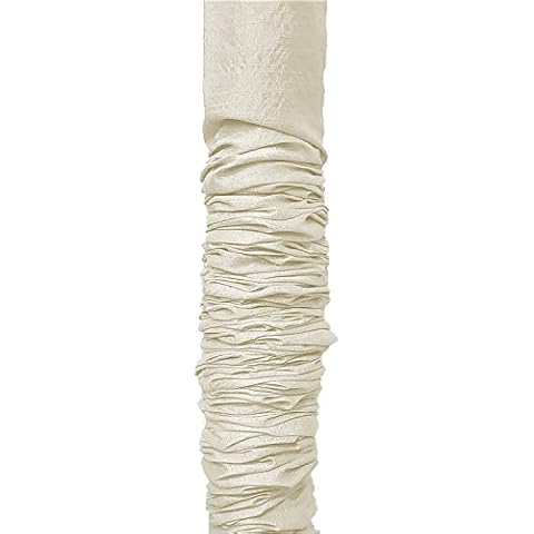Cord & Chain Cover, 9 feet tube type, Dupioni Faux Silk Fabric, Use for Chandelier, Lighting, Wires (Off-White) Cover