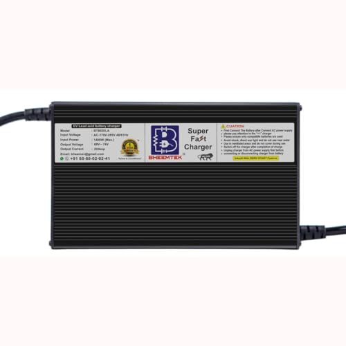 BHEEMTEK 60volts 20amp Fast Charger Suitable for 60v Lead aid Battery (5 Batteries) with 50Amp Anderson