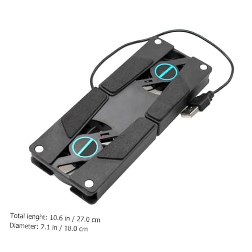 Base para laptop con doble ventilador SHINEOFI negra miniatura 2