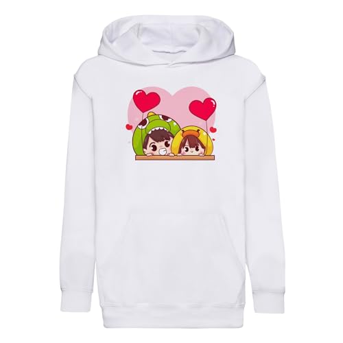 Sweat à capuche enfant couple style japonais mignon en coton premium