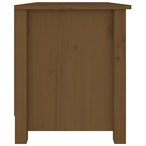 ShGaxin Banco Zapatero, Banco Pasillo, Banco Recibidor, Descalzadora, Estanteria Zapatero, Mueble Zapatero, Madera Maciza de Pino marrón Miel 70x38x45,5cm - imagen 5