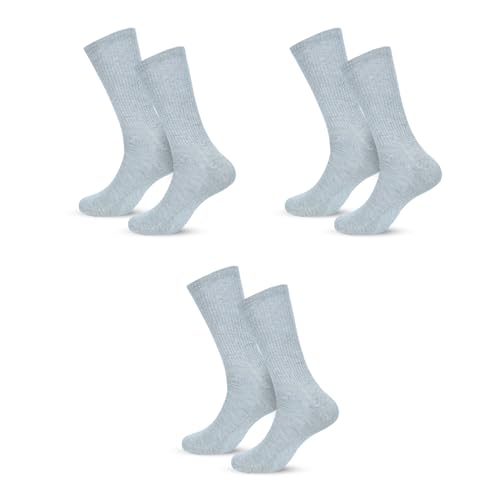 Image of Cotton Cushion Crew Socks for Women Athletics All Seasons Thick Warm Heavy Duty Reinforced Heel & Toe, Everyday Wear Athletic Crew Socks, Sports Socks for All PurposePack of 3 Pairs - Grey