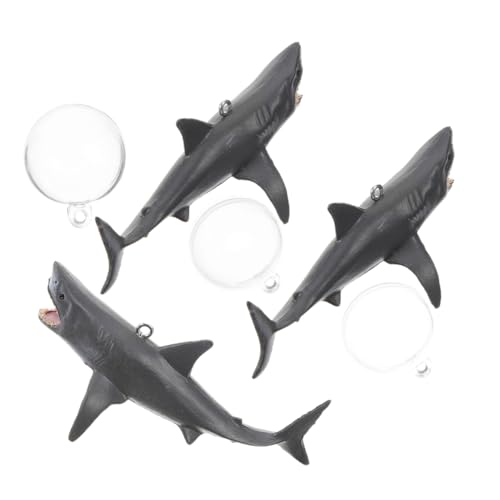Gadpiparty 3個セット 水槽のサメの装飾 フローティング水族館の装飾 水槽用エアーポンプ フローティング水槽の装飾 自動 空気 魚 小さな水族館の装飾 水槽の装飾品 Dark Grey 塩ビ