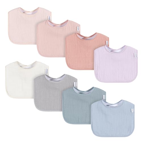 Unisex Baby Muslin 8 Pack Drooling Bibs