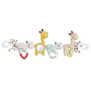 Fehn Kinderwagenkette Baby Mobile Loopy & Lotta – Babymobile Kette mit süßen Anhänger Figuren - Babyspielzeug zum flexiblen Aufhängen - Kinderwagen Spielzeug für Babys und Kleinkinder ab 0+ Monaten