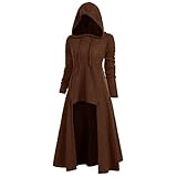 PULASSI Kaftan Women's Schlichte Schwimmen Kaftan Baumwolle Elegante Kaftan Damenen Longlangarm mit Rüschen Lauschig Übergrössen Halloween Weich Hooded