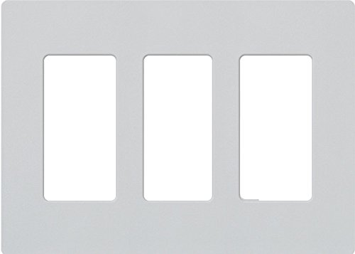 Image of Lutron Claro 3 Gang Decorator /Rocker Wallplate, Satin, Palladium (1-Pack) | SC-3-PD
