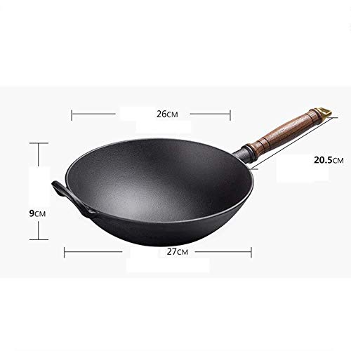 Wok de Hierro Fundido 26 cm Antiadherente sin Revestimiento miniatura 5