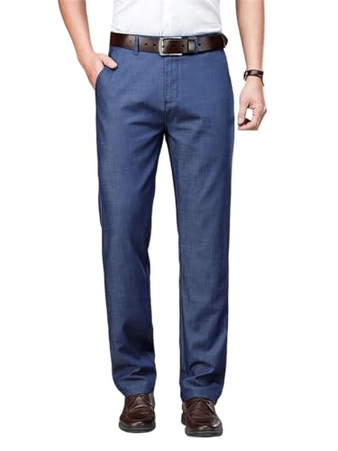 Men's Classic Straight-Leg Loose-fit Jeans, Comfortable Dark-Colored Thin Jeans for Everyday wear