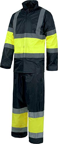 Work Team Traje de Agua Bicolor con Cintas Reflectantes. Hombre Marino+Amarillo A.V. M