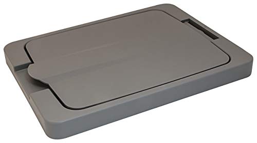 Caneca de basura rectangular gris de 34 litros miniatura 3