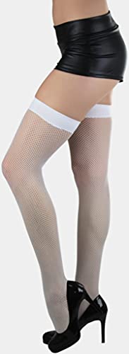 Image of ToBeInStyle Women's Fine Classic Fishnet Thigh High Stretch Nylon Novelty Stockings
