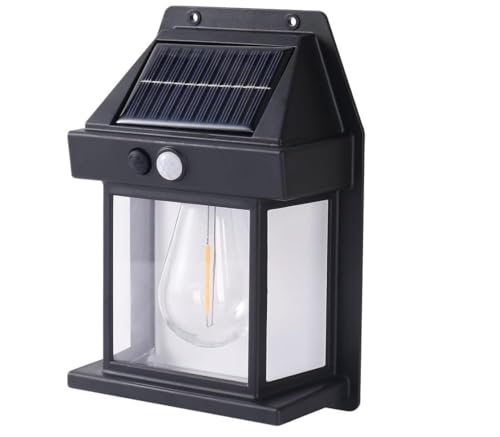 Image of Arto Solar Led Bulb Wall Light Lantern,Wireless Dusk to Dawn Porch Lights Fixture,Motion Sensor (3 Modes),Waterproof Exterior Lighting with Clear Panel for Outdoor,Garden,Patio,Yard,Auto Chargeable