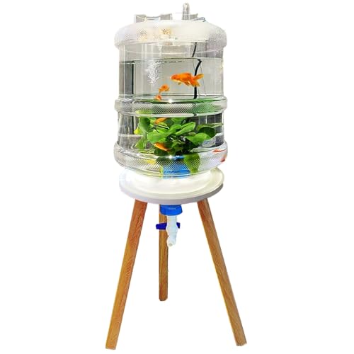 Pecera, Kit De Acuario 20 Litros - Diseño De Válvula De Drenaje Inferior, Fácil De Cambiar El Agua Y Limpiar, Con Soporte, Cubo Para Acuario, Grifo, Bomba De Oxígeno, Filtr(Size:Acuarios y accesorios)