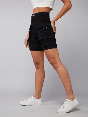 Image of Dolce Crudo Women's Regular High Rise Stretchable Denim Shorts