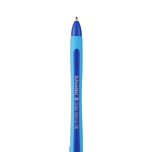 Image of Luxor Schneider Slider Memo XB Ball Pen - Blue | Extra Bold Writing | Water-resistant Stainless Steel Tip| Ergonomically Shape & Rubberized Surface | For Extra Ordinary Smooth & Gliding Writing