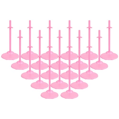 Image of Doll Stands, Doll Stands Display Holder with Adjustable Waist Clip, Pink Support Stand for 11 to 13 Inch Dolls Action Figure Stand Dolls Accessories (20pc)