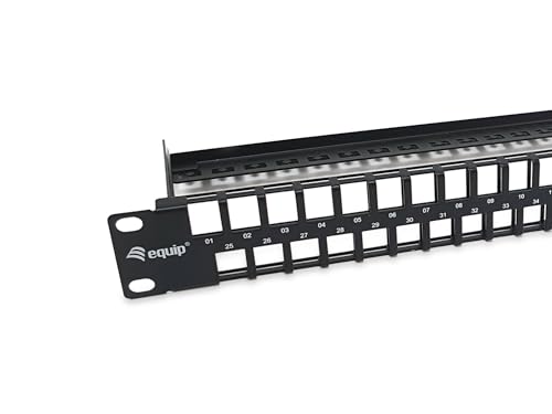 Panel de conexión Keystone de 48 puertos Cat.6 sin blindaje negro 3