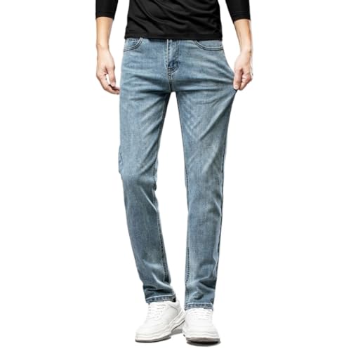 Spring and Autumn Office Jeans Vintage Cotton Stretch Straight Leg Jeans Men's Pants