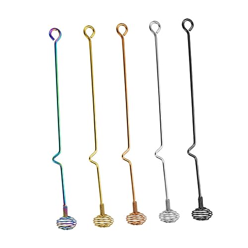 Hemobllo 5Pcs Cocktail Stirrers Multi Function Honey Dippers for Beverages for Parties Weddings and Easy to Clean Elegant Design