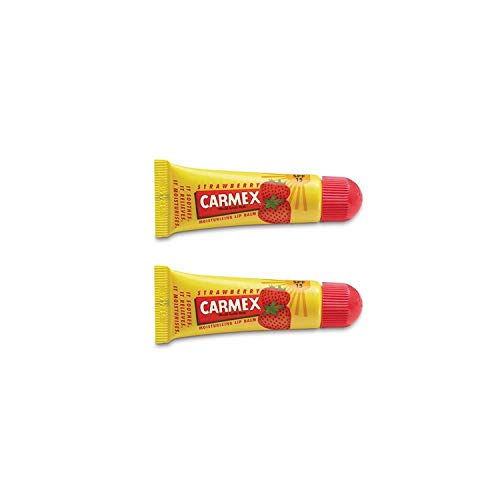 Carmex Lip Balm Original, Cherry o Strawberry 2 Pack - Bálsamo labial original Pot Pack de 2u0085 (Carmex Tube Strawberry)