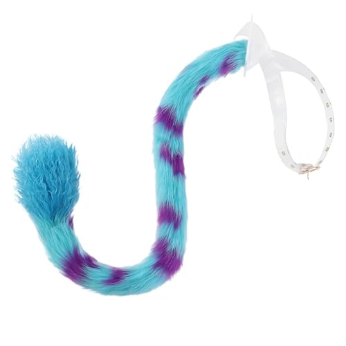 YIGZYCN Disfraz de cola de zorro, cola de gato, lobo, zorro, disfraz de Halloween, cosplay, ajustable, cola de zorro peludo para adultos y niños