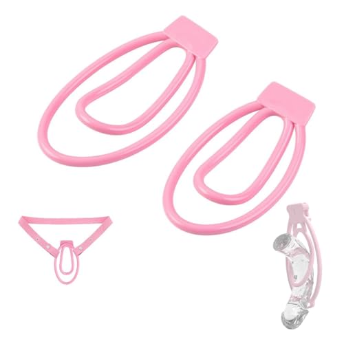 Genérico Jaula Protectora para Hombres, Juego de 2 Piezas, Accesorio para Ejercicios de extremidades - A398ES (Rosa, 3 Piezas (Correa de Dos vías))