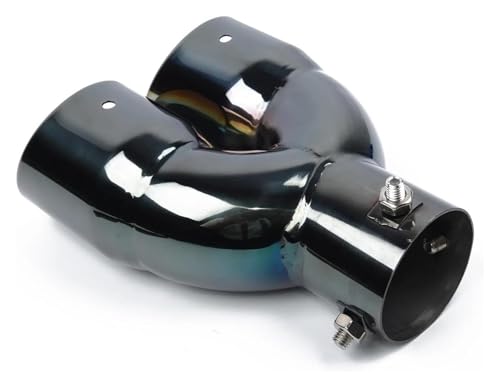 Silenciador de escape curvo doble salida cromado accesorio universal de coche