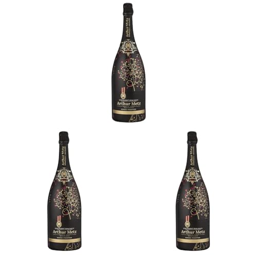 Arthur Metz - Cremant d’Alsace Brut, Méthode Traditionnelle, Magnum (1 x 1.5 l) (Packung mit 3)