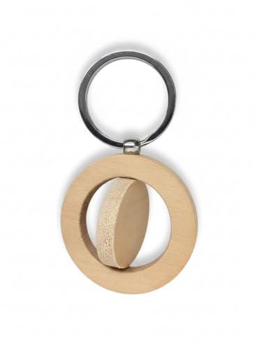 Image of Empty Wooden Keychains, Laser Engravable, Printable & Writable, Pack of 10 Assorted Shapes, 5cm x 3cm