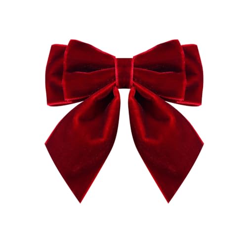 Image of Velvet Pre-Tied Big Bow Knot Brooch Pin for Women Girls Fabric Ribbon Bowknot Collar Lapel Pins Clip Scarf Suit Dress Shirt Bouquet Corsage Brooches Fashion Jewelry Gifts Christmas Prom