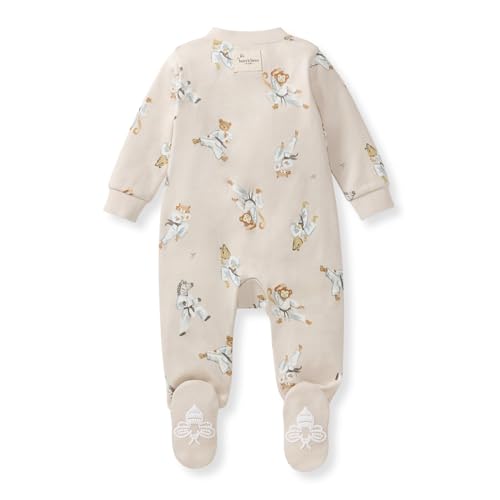 Image of Burt's Bees Baby unisex-baby Sleep & Play, Organic One-piece Romper-jumpsuit Pj, Zip Front Footed Pajama