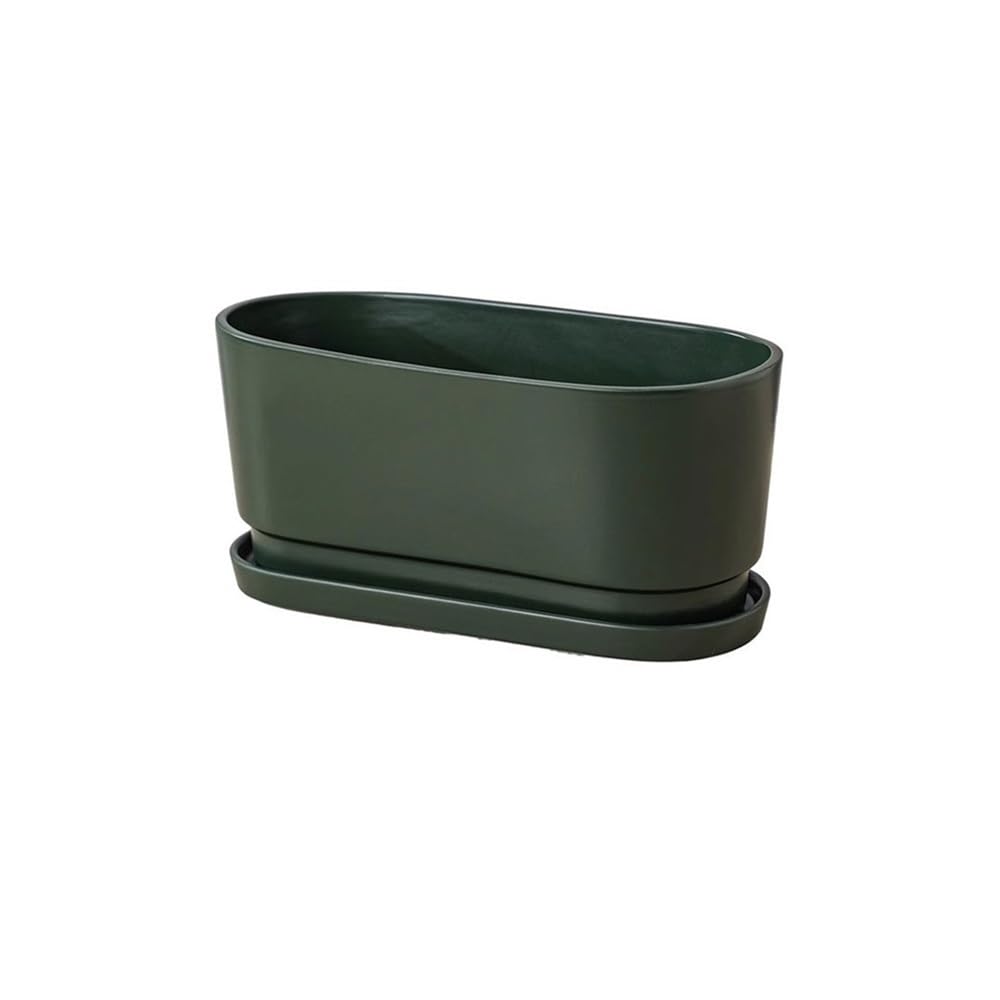 Xbgfdysd One Color Plant Pot Planter Indoor Ceramic Pot With Drainage Hole And Saucer For Plants And Flowers, Green Pots For Plants