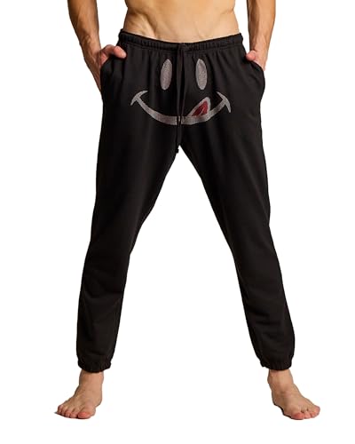 JOE BOXER Smiley Face Mens Pajama Pants, Mens Lounge Pants with Pockets, French Terry Jogger Sweatpants for Men