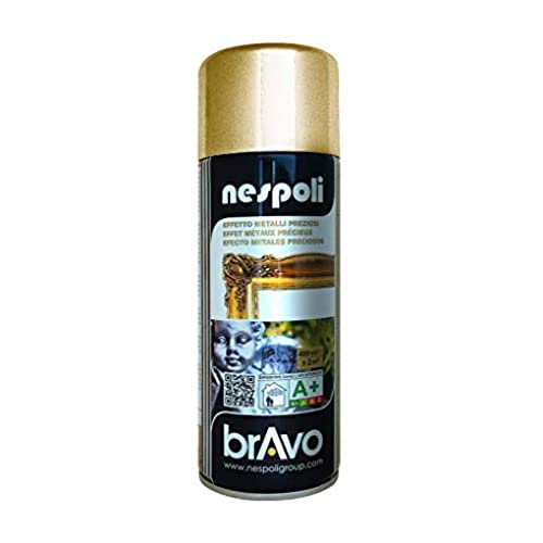 NESPOLI Aérosol peinture professionnelle effet chromé or 400 ml