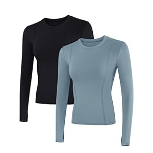 IECCP Seamless Workout Shirts for Women Long Sleeve Yoga Tops Sports Running Shirt Breathable Athletic Top Slim Fit