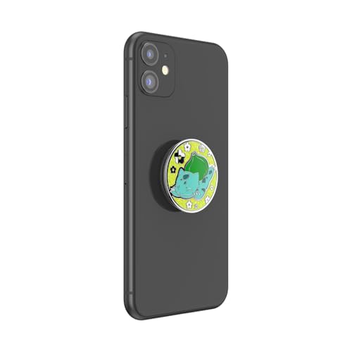 Image of PopSockets Adhesive Phone Grip, Holder, Phone Stand, Pokemon - Enamel Bulbasaur