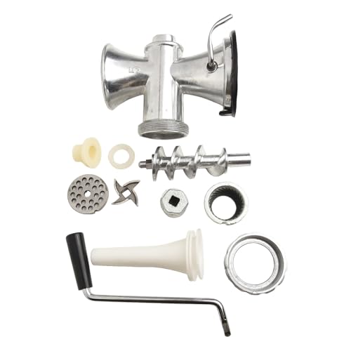 KoiLykke Manual Meat Grinder Mincer with Sausage Stuffer Attachment, All-Metal Construction, Aluminum Alloy Hopper, for Ground Meat, Noodles, Vegetables - 1 Pack