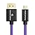 Alvin's Cables 8K 2.1 Micro HDMI to HDMI Coiled Cable for Atomos Ninja V, 8K@60Hz 4K@60Hz High-Speed HDMI Cable for Sony A7RIII A7II A7M3, for Canon R5 M6, for FUJIFILM X-T4 X-T3, Braided Purple